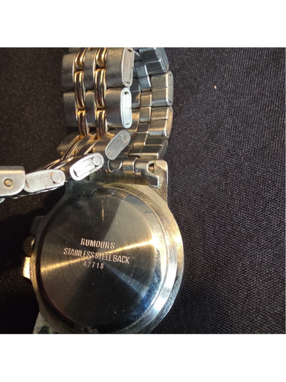 Rumours Quartz Analog Two-Tone Bracelet Watch Black Dial Roman/Stick no battery - Picture 3 of 3